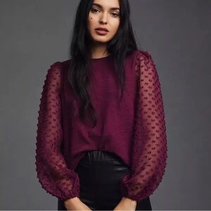 Maeve Textured Balloon Sleeve Top